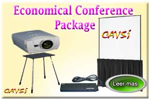 Paquete economico conferencias, alquiler pantalla y proyector video