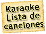 Lista canciones karaoke