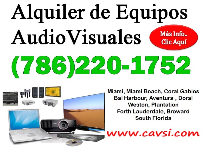 Alquiler  pantalla, proyector y microfonos Miami