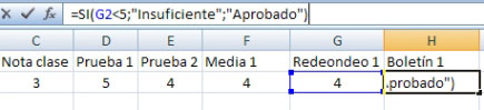 elementos formulas excel