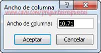 Cambiar ancho columna excel