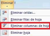 Eliminar columnas excel