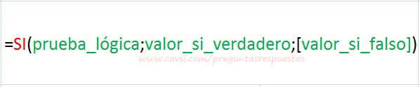 Funcion SI Excel
