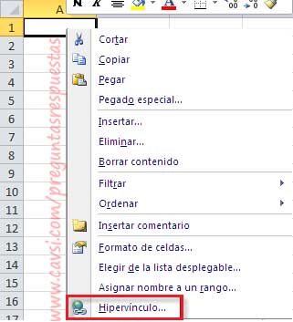 insertar hipervinculo en excel