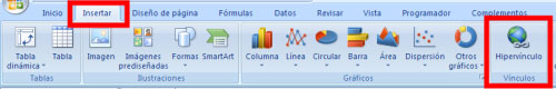 insertar hipervinculo desde el menu excel