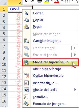 insertar hipervinculo en excel