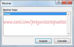 Mostrar hojas de calculo Excel