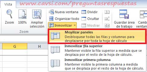 Movilizar paneles excel