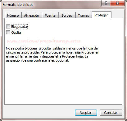 Bloquear celdas excel