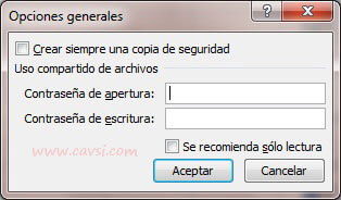 Contrasena libro excel