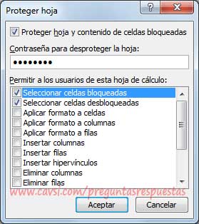 opciones de excel