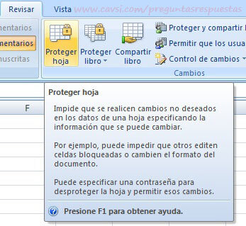 opciones de excel