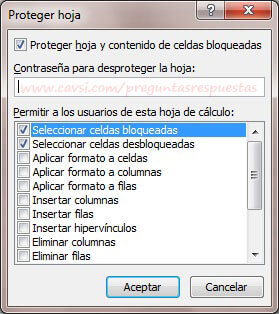 Proteger hoja excel