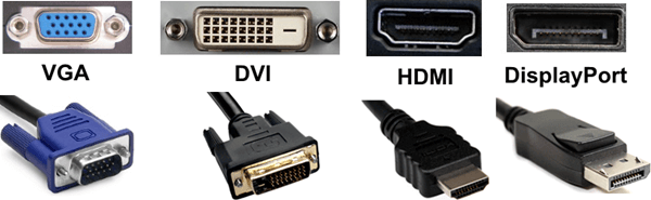 tipos de cables y conectores monitores de computadora