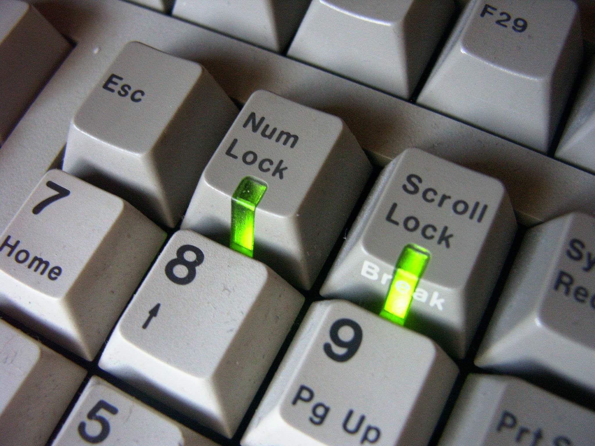 teclas lock del teclado
