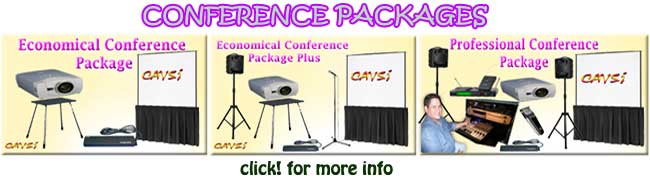 Conference packages, av rentals