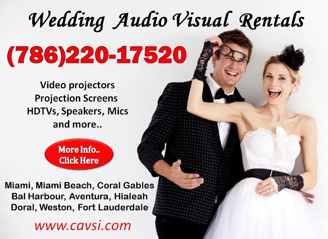 Weddings. Audio Visual Equipment Rental.
